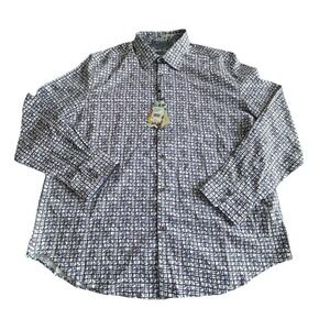 Robert Graham PICTOGRAM Button Up Shirt Men 4XL Geometric Check Classic $198 NWT